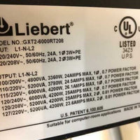 Liebert GXT2 6000VA 4200W 208V Online Hardwired UPS System (GXT2-6000RT208)