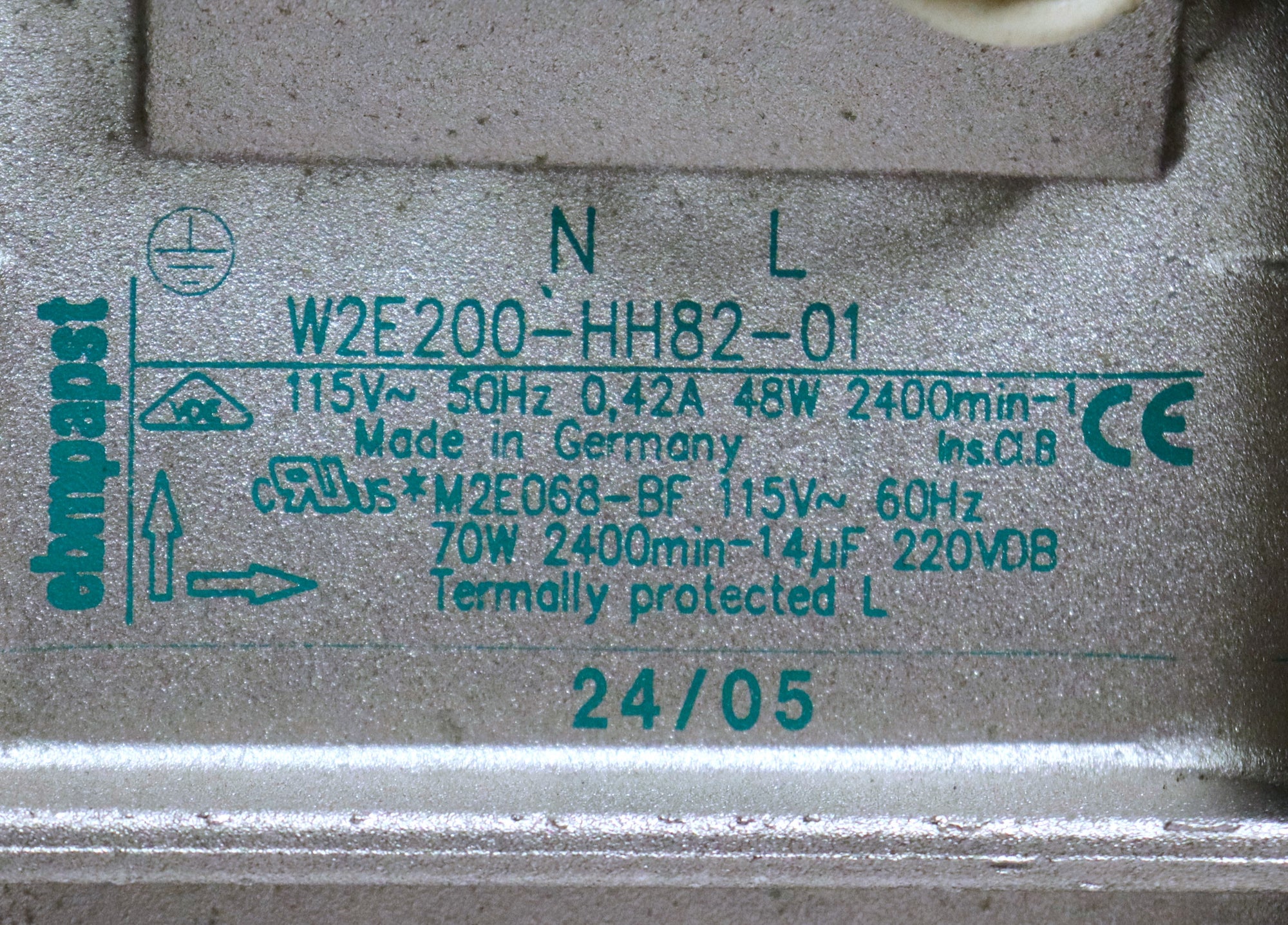Ebmpapst W2E200-HH82-01 115V 50Hz 48W Fan Assembly