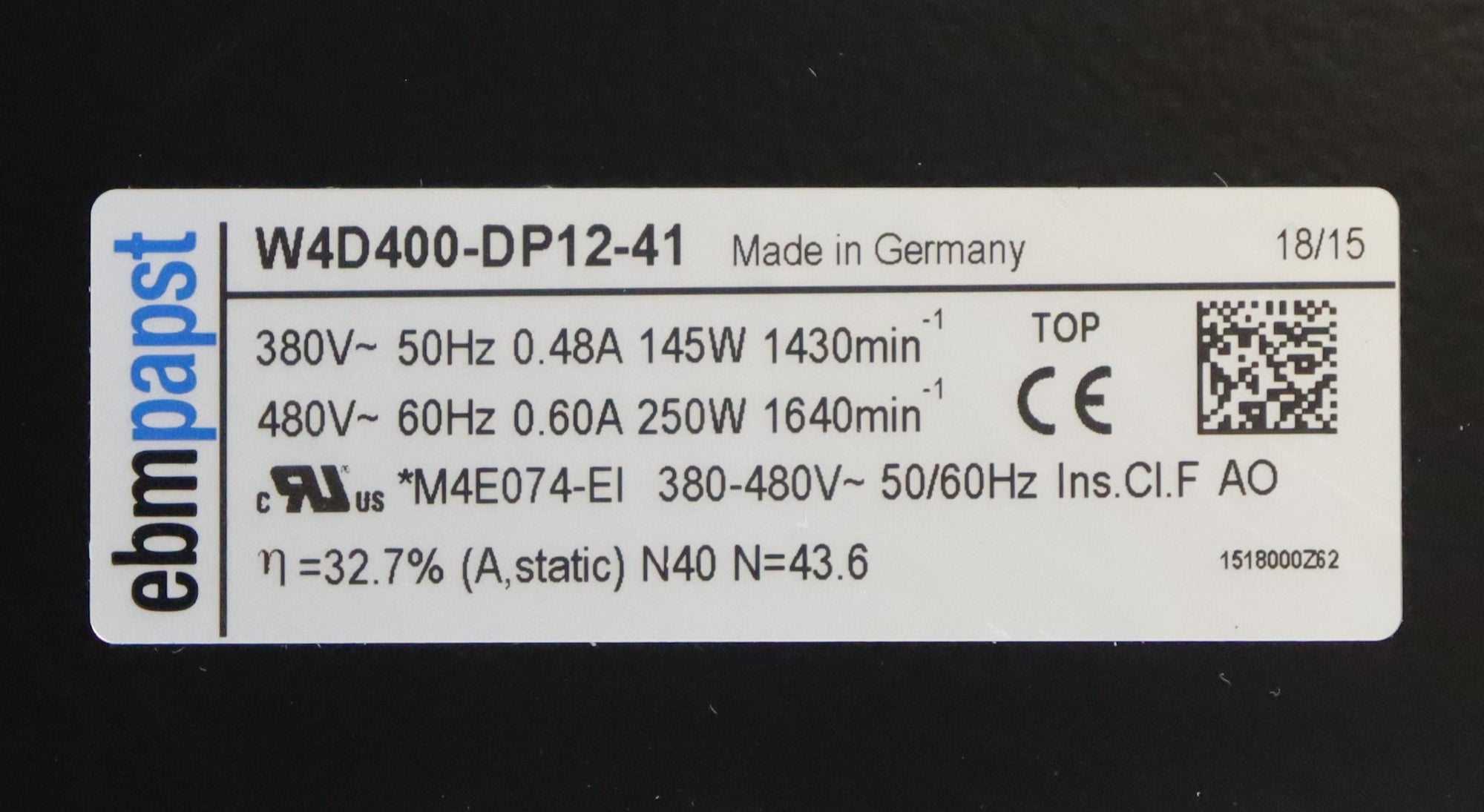 EBM-Papst W4D400-DP12-41 AC Axial Cooling Fan 380-480VAC