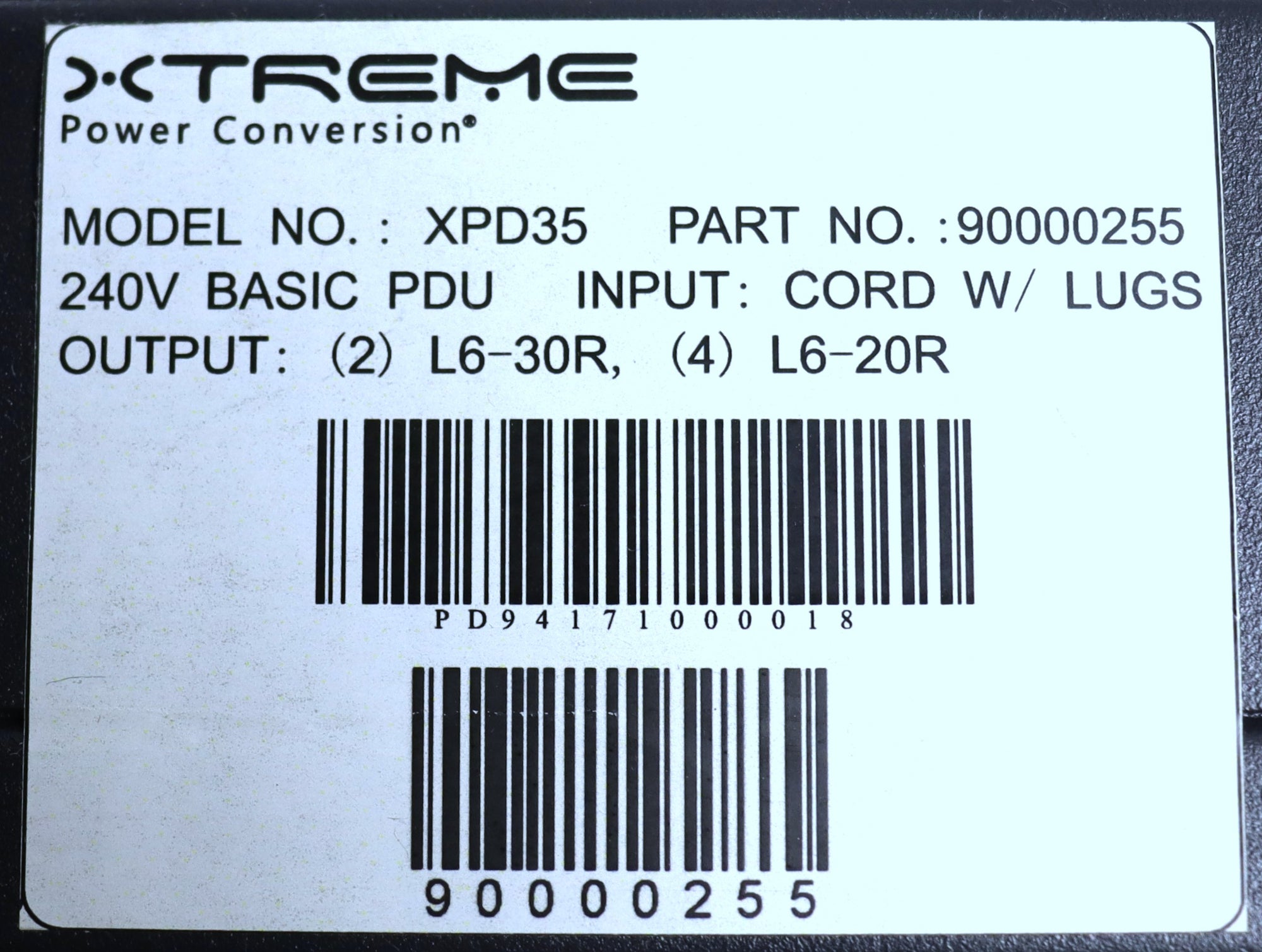 Xtreme Power Conversion 50A 240V Single Phase Basic PDU (XPD35)