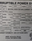 Liebert NPOWER 65kVA 208V 3 phase UPS (37SA065CCC6BD21) *Sold for Parts*