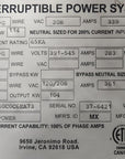 Liebert NPower 130kVA 280V 3 Phase UPS (37SA130AC0C6EA73)