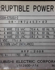 Mitsubishi 2033A 75kVA/60kW 208V 3 Phase UPS & Battery Cabinet (UP2033A-E753SU-2)