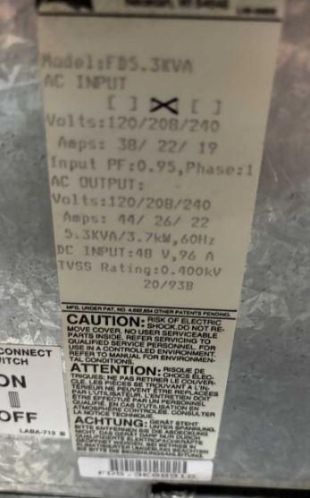Best Power Ferrups 5.3kVA 120V Single Phase UPS (FD5.3 kVA)