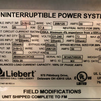 Liebert 3-Phase UPS Battery Backup System