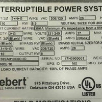 Liebert NX 10kVA / 8.9kW 3-Phase UPS Battery Backup System (Tested)
