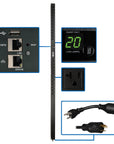 Tripp Lite 1.9lW Single-Phase Switched PDU, LX Interface, 120V (24 5-15-20R), 10 ft. Line Cord with L5-20P, 0U, TAA