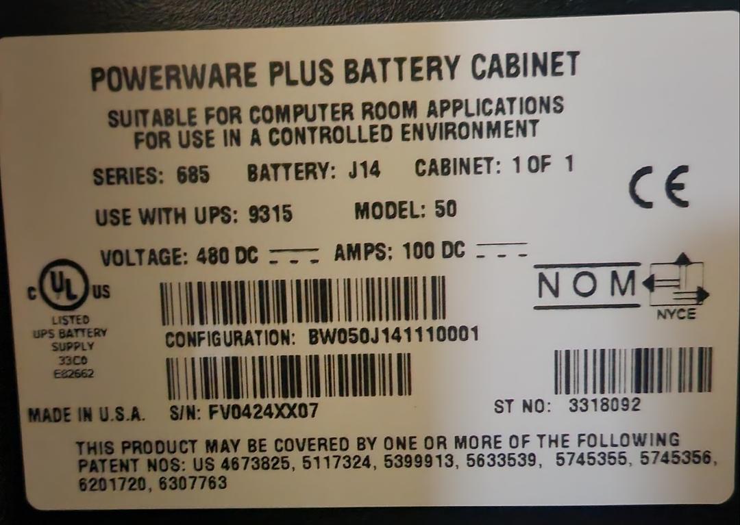 Powerware Plus Battery Cabinet