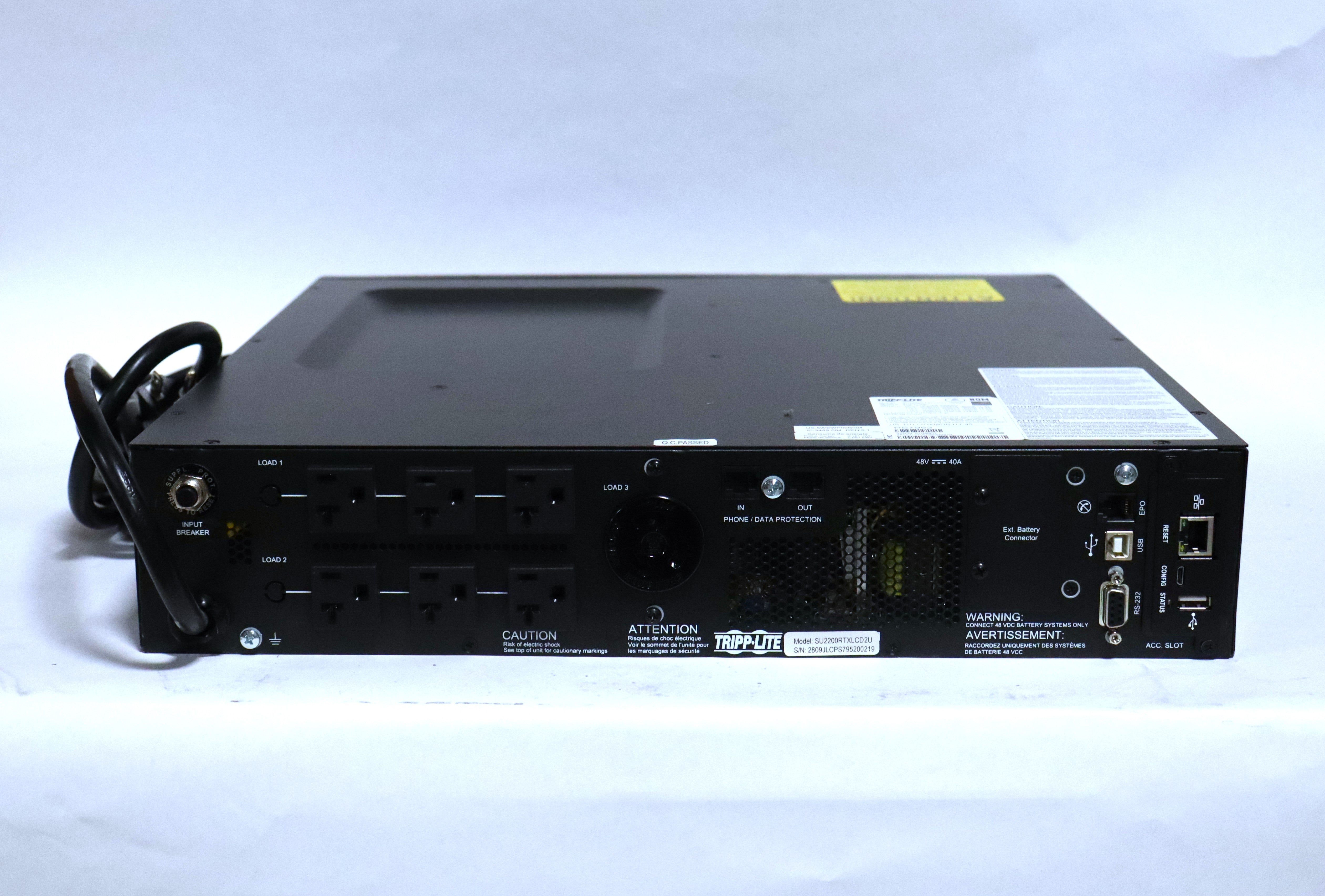 TrippLite 2200VA 1800W 120V Double-Conversion UPS (SU2200RTXLCD2U