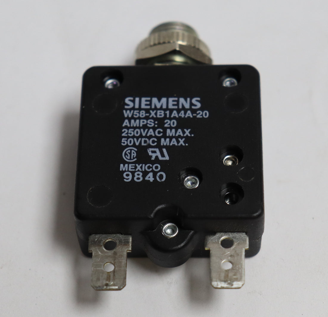 Disjoncteur W58-XB1A4A-20 TE Connectivity 250VAC 50VDC 20A SPST-NC - Montage Panneau