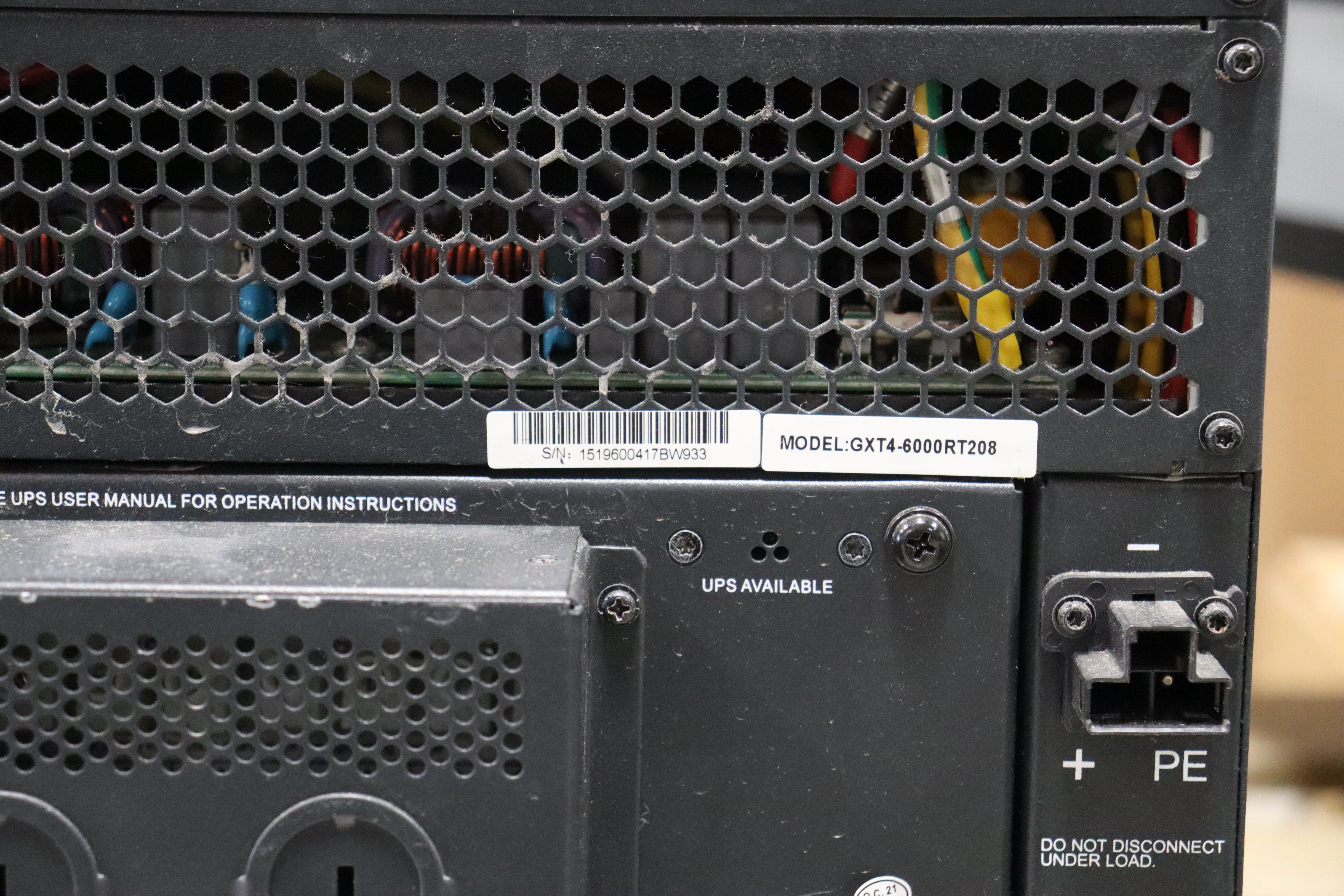 Liebert GXT4 6000VA / 4800kW 120/208V Single Phase UPS (GXT4