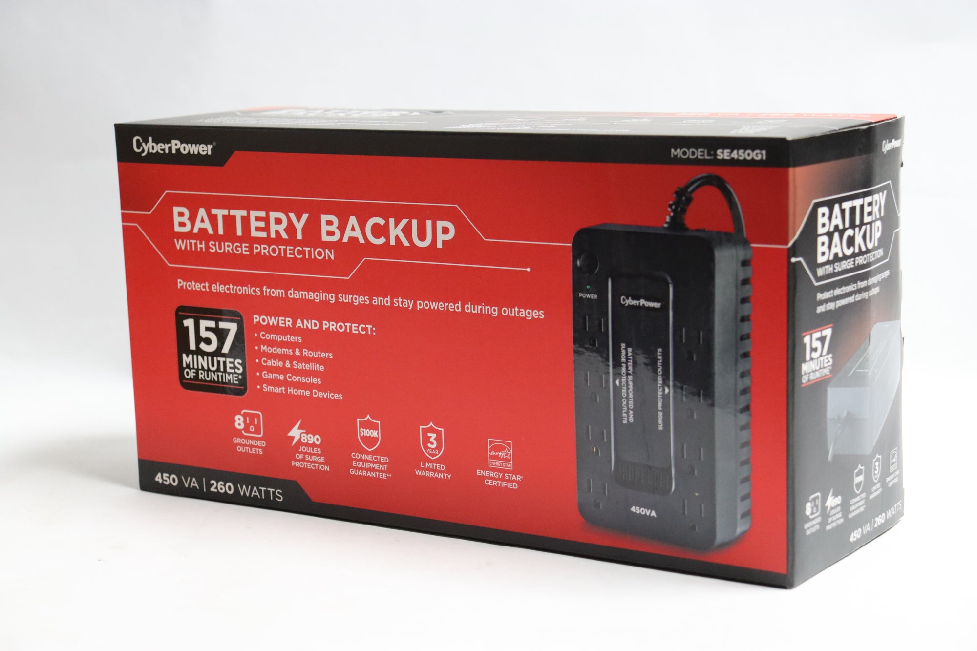CyberPower 450VA/260W Surge Protection Standby UPS (SE450G1)