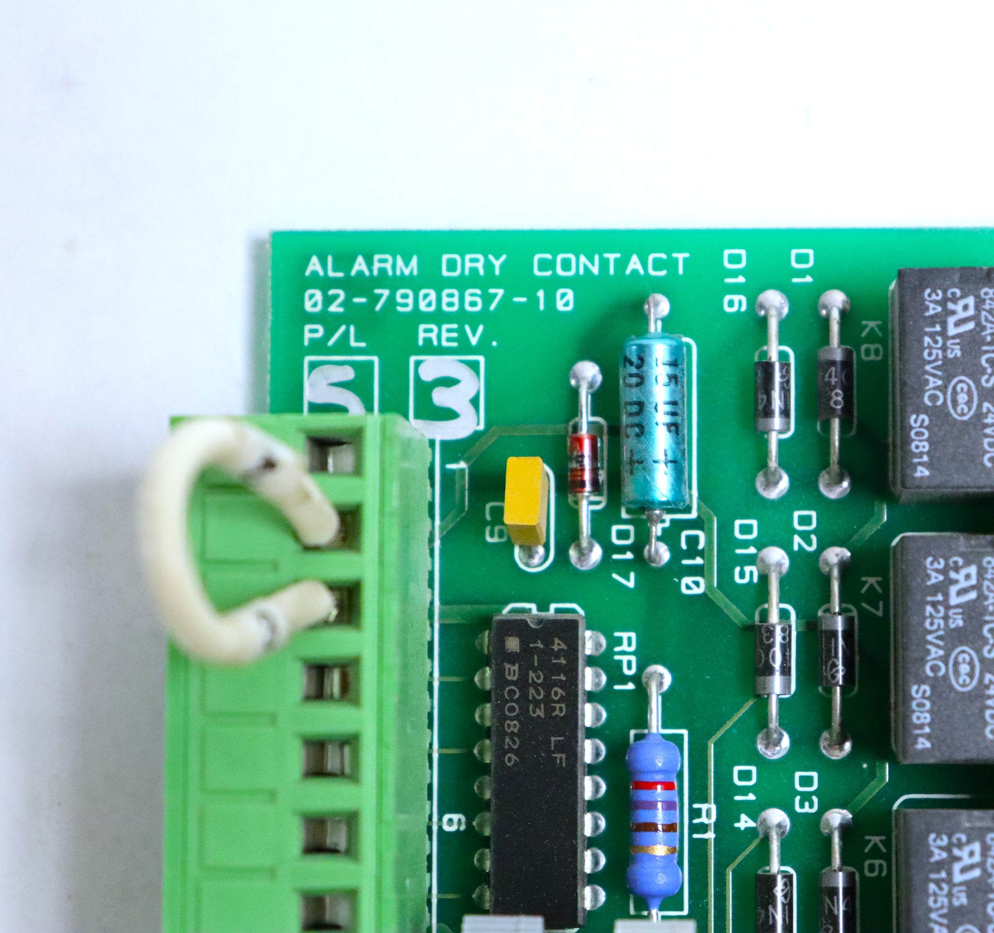 Liebert 02-790867-10 REV 3 P/L S Alarm Dry Contact Board