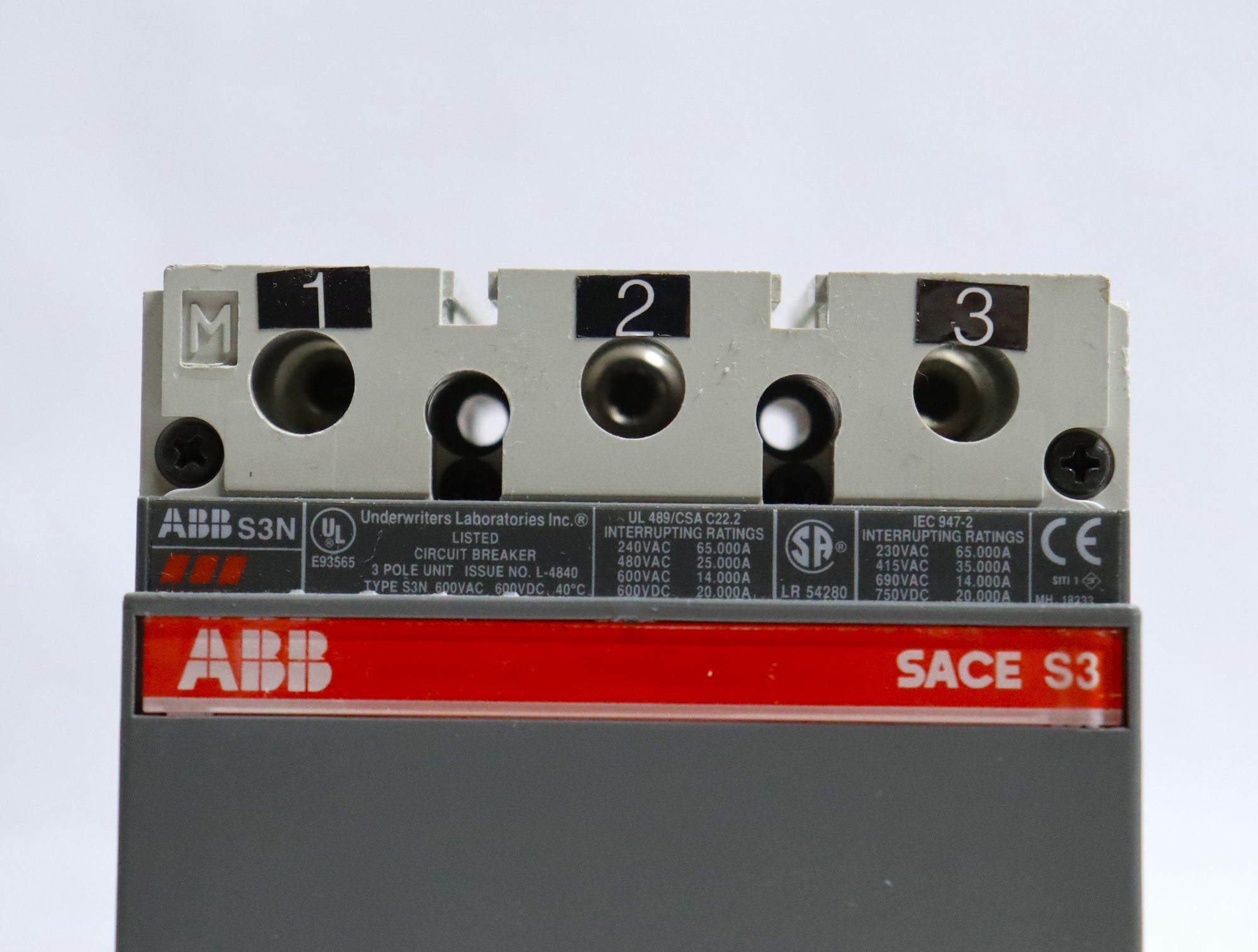 ABB S3N 122160001-001 100A 3 Pole Circuit Breaker