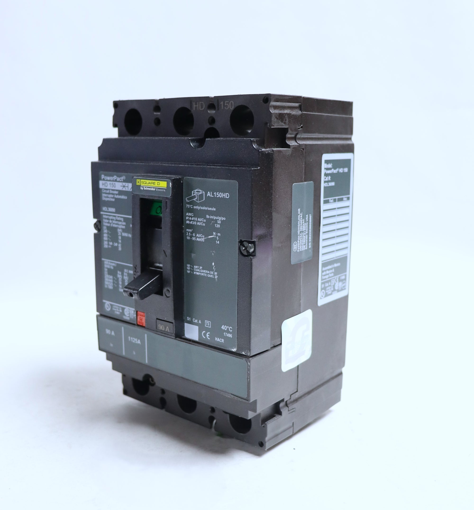 Square D Power Pact 90A AL150HD HDL36090 Circuit Breaker