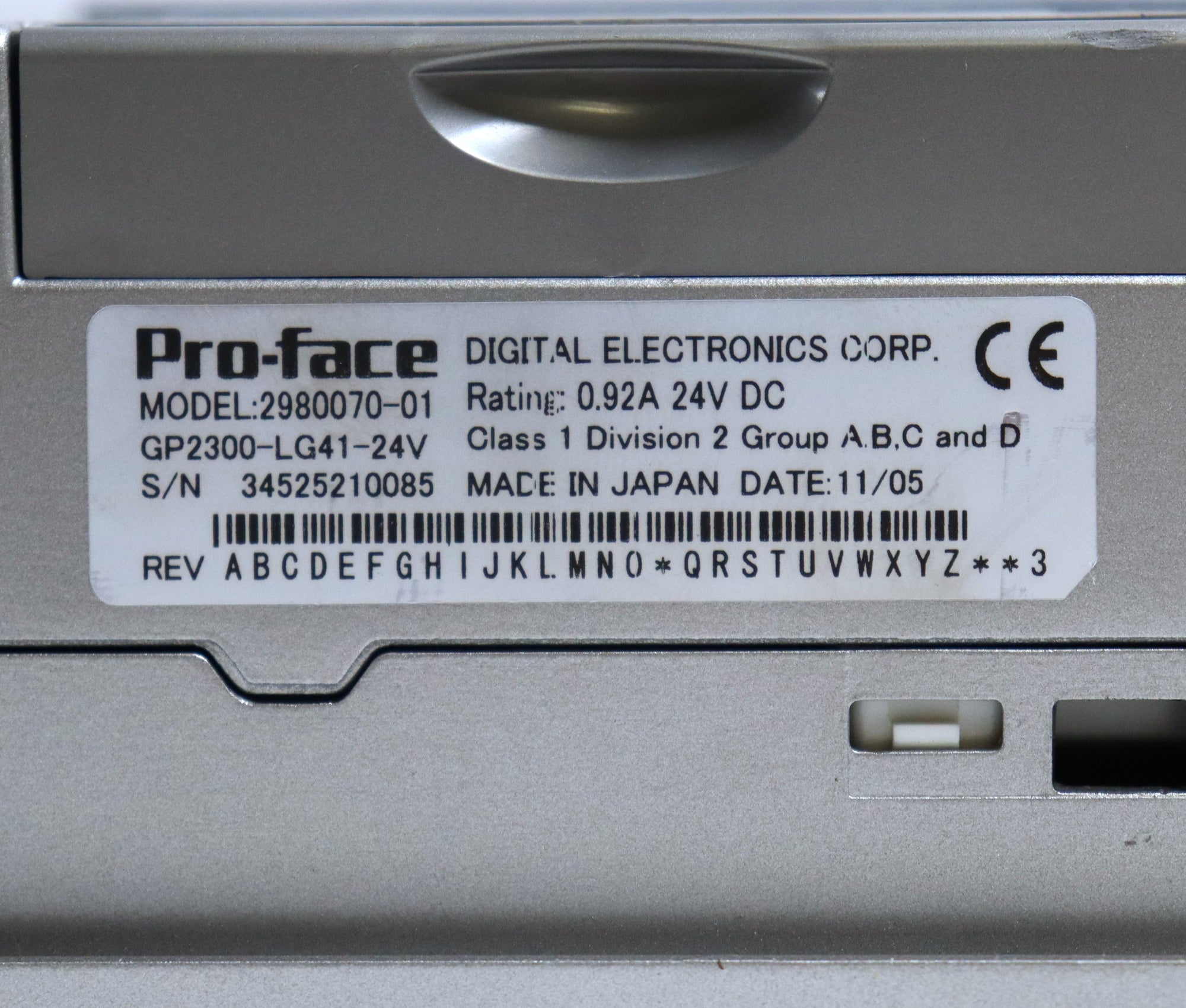 Pro-Face 2980070-01 GP2300-LG41-24V 6" Touchscreen Display Assembly