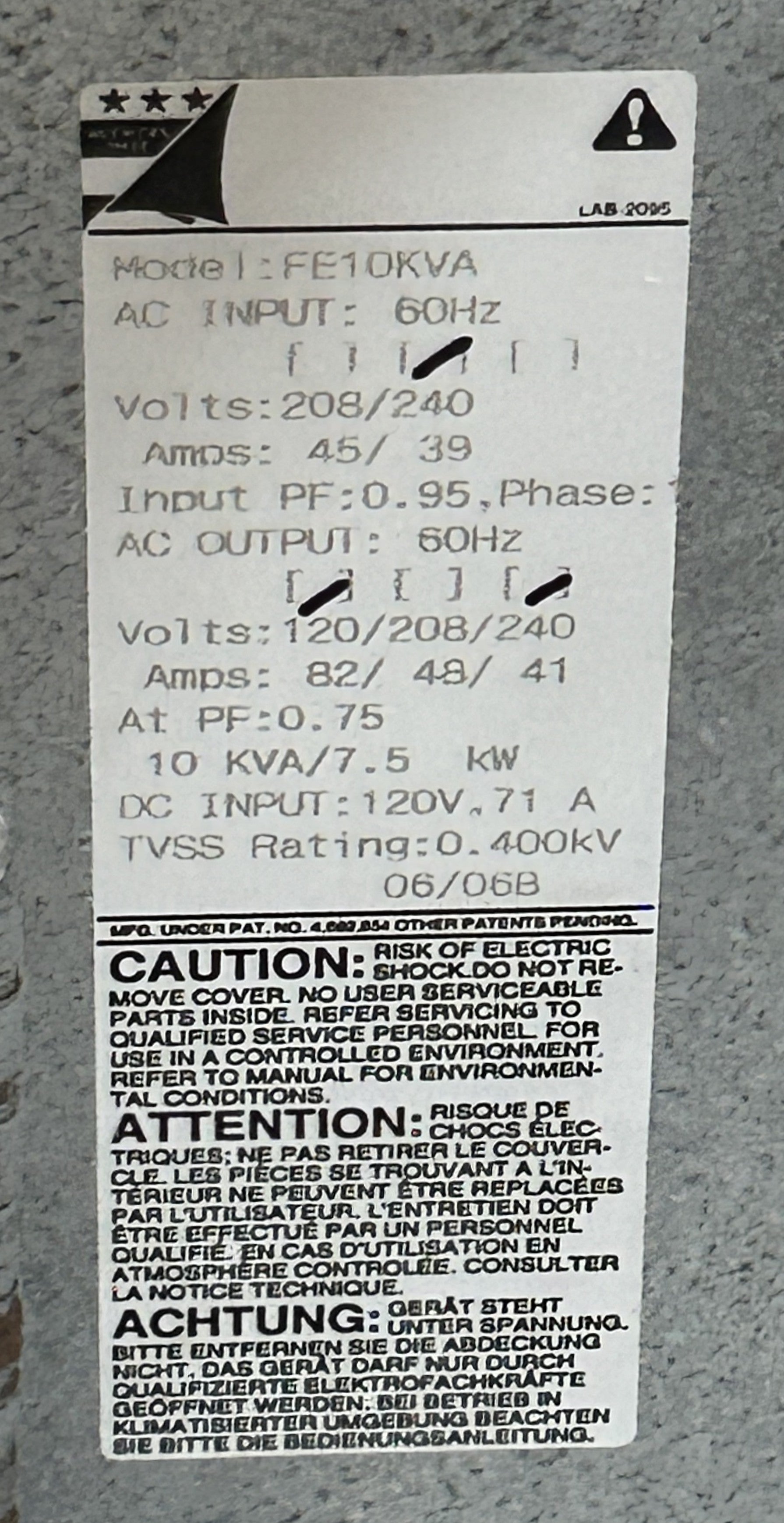 Best Power Ferrups 10kVA 208/240V Single Phase UPS (FE10kVA)