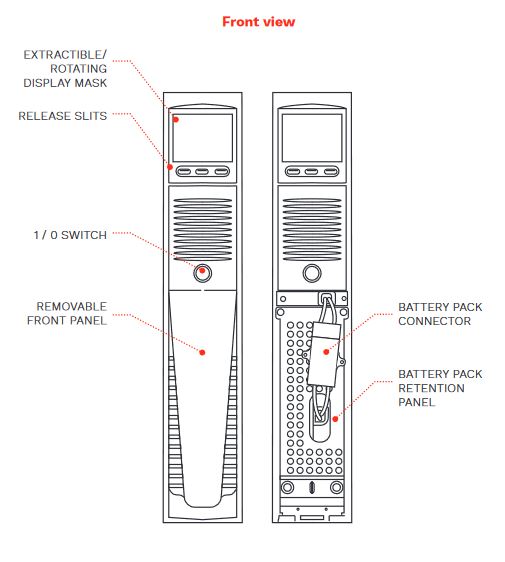 Riello Sentinel RT 1kVA-3kVA front view battery pack 