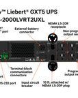 Vertiv Liebert GXT5-2000LVRT2UXLN 2000VA 1800W 120V Online Rack/Tower UPS with Network Card