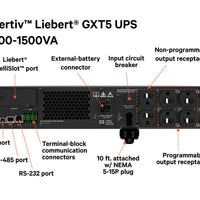 Vertiv Liebert GXT5-1000LVRT2UXLN 1000VA 1000W 120V Online Rack/Tower UPS with Network Card