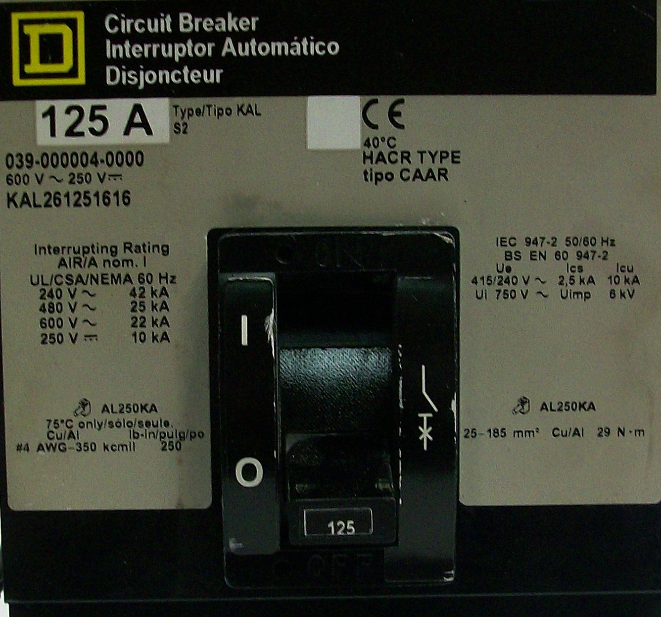 Square D Circuit Breaker 