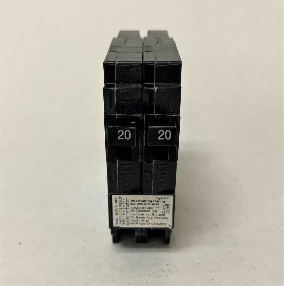 Q2020 Siemens Q2020 20A 1 Pole 120V Tandem Circuit Breaker – cpwarehouse