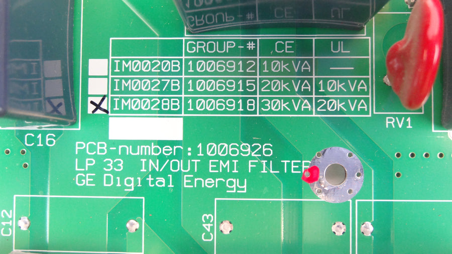 GE EMI Filter Board 