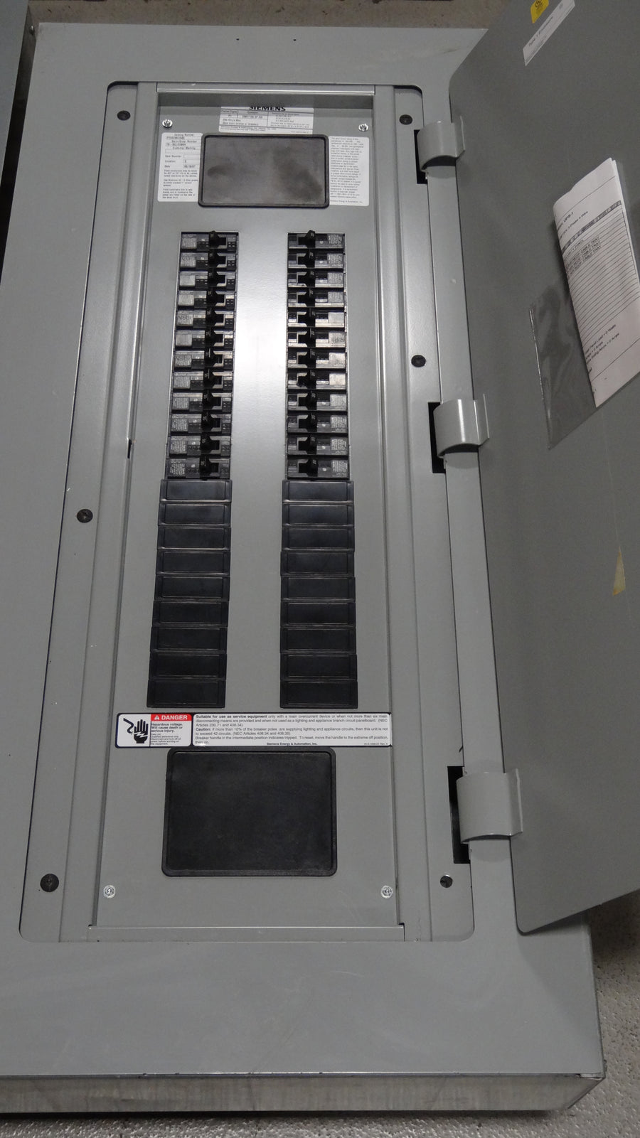 Siemens Slot Breaker Panel Board