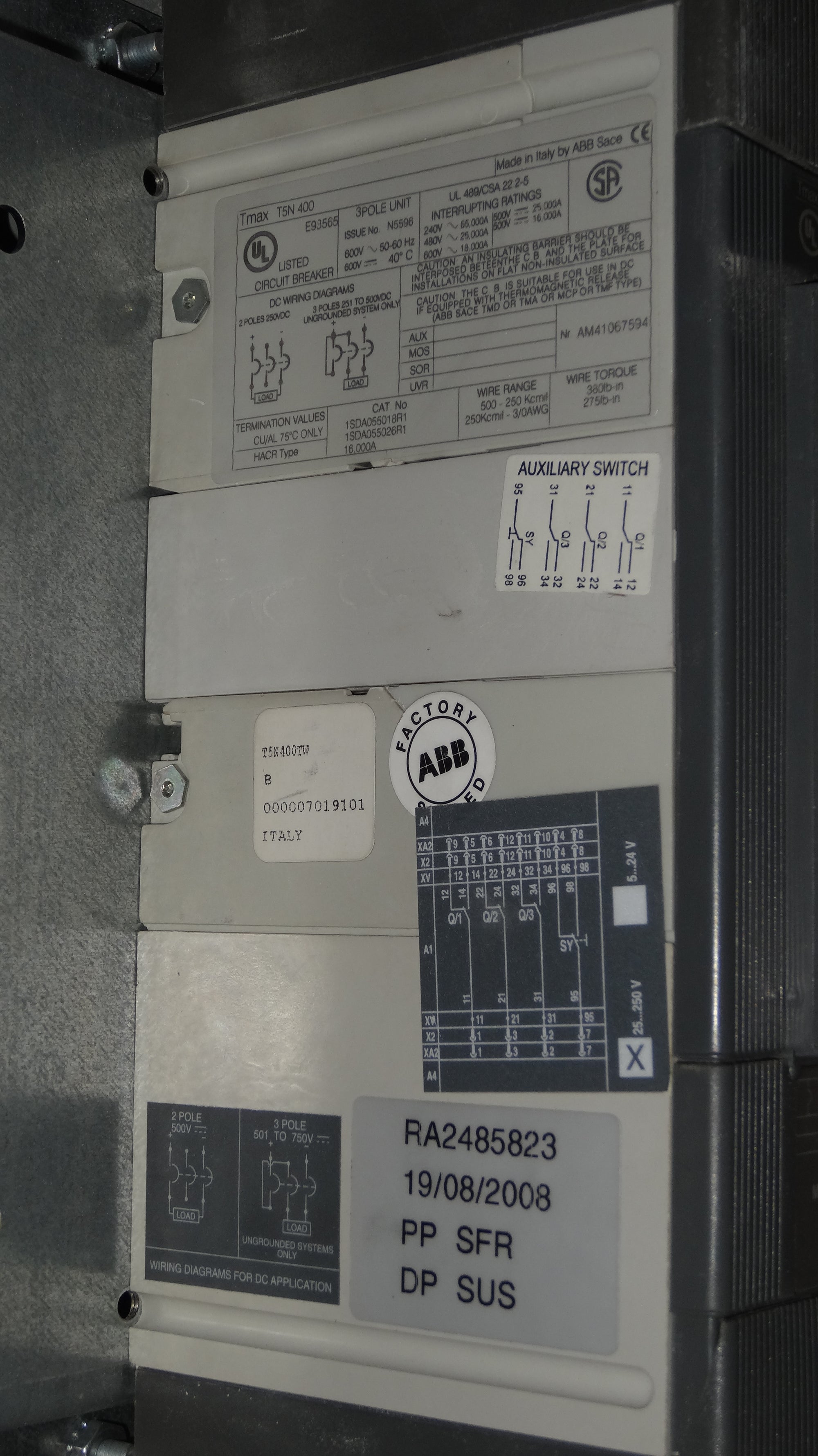 ABB Circuit Breaker Aux &amp; Enclosure