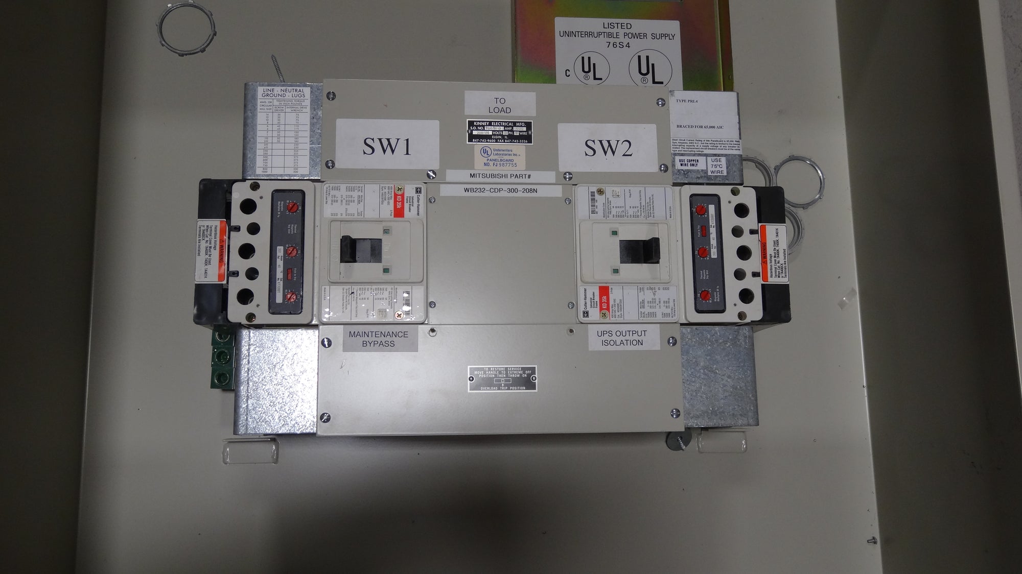 Mitsubishi Breaker Maintenance Bypass