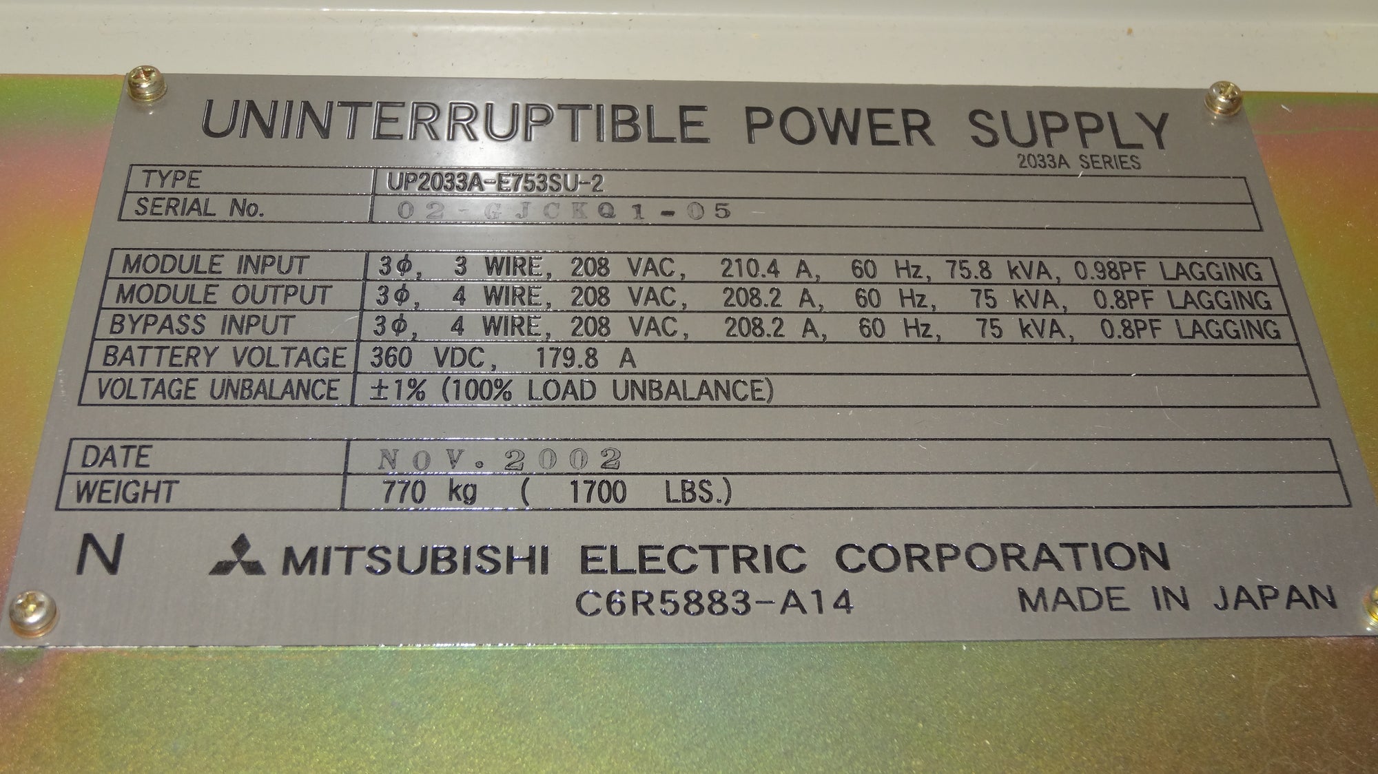 Mitsubishi Breaker Maintenance Bypass