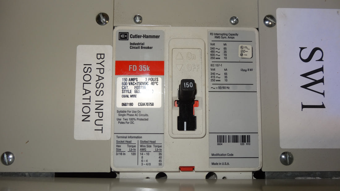 Toshiba Maintenance Bypass Switch