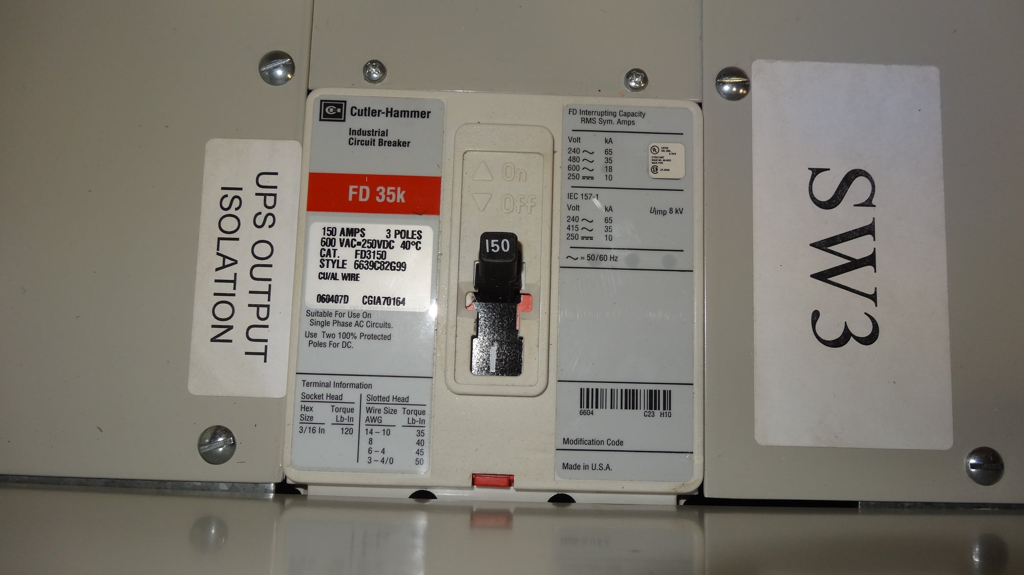 Toshiba Maintenance Bypass Switch