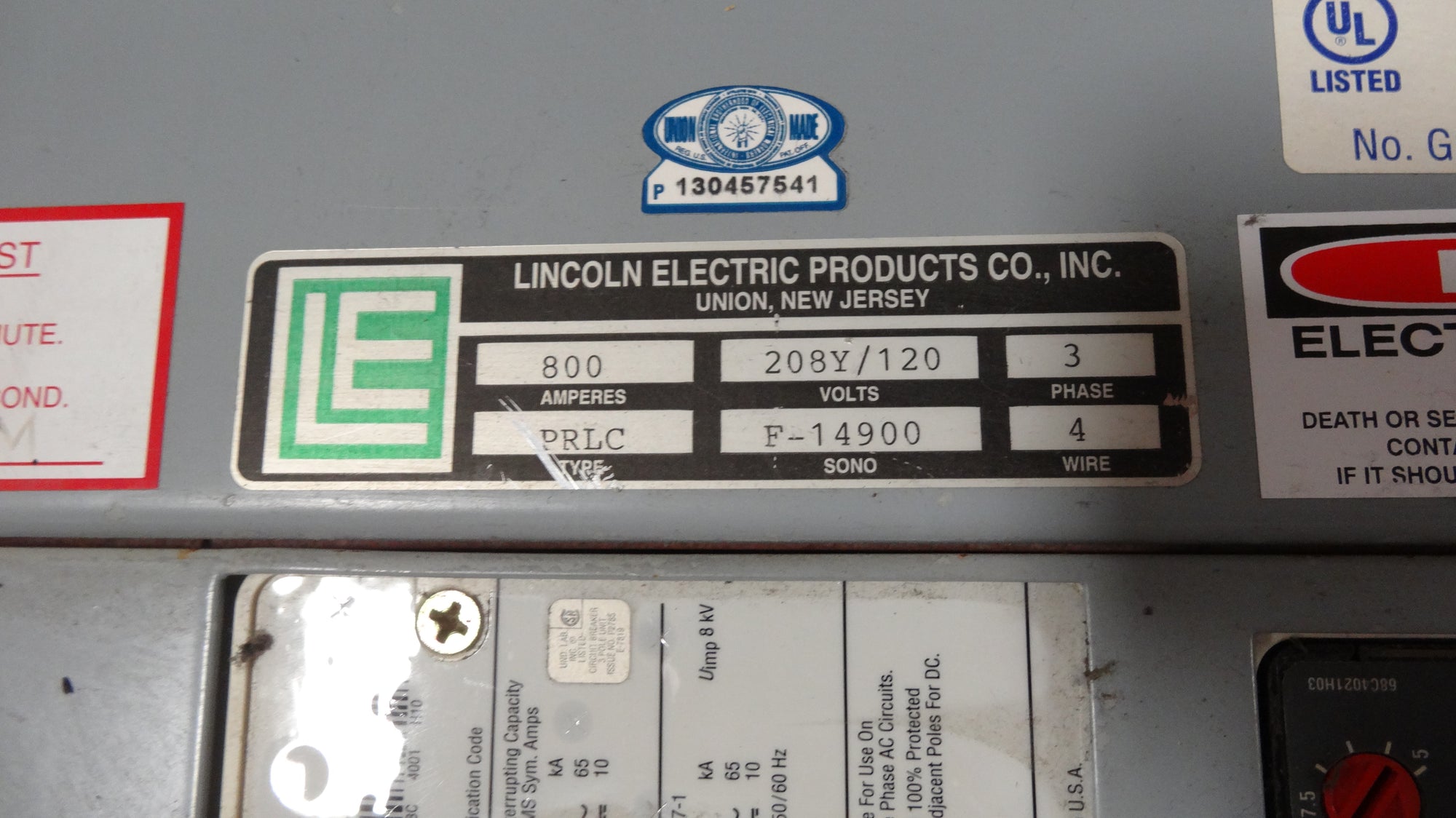 Lincoln Electric Distribution Panel