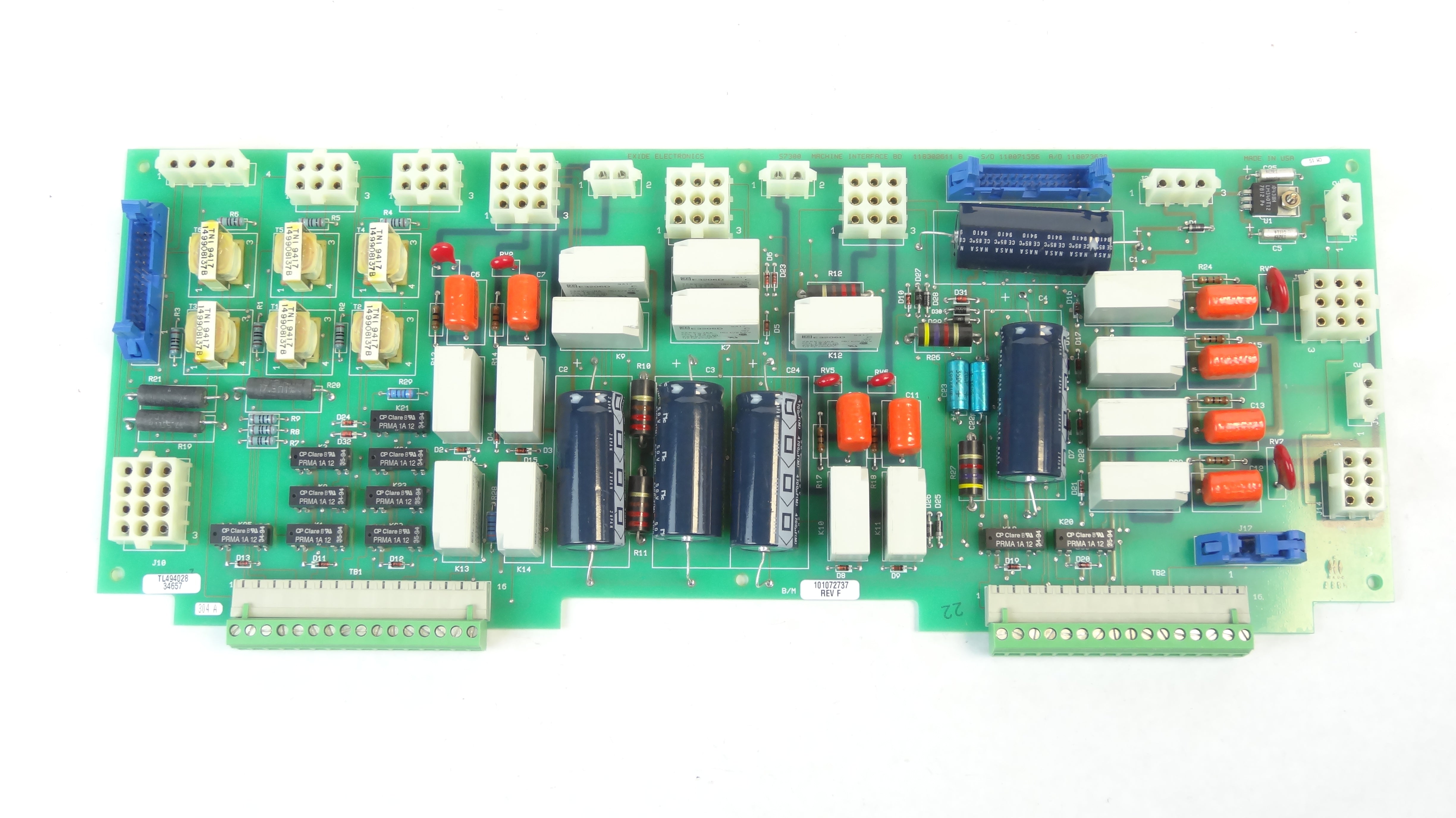 Powerware / Exide 101072737 Rev F / 118302611 Machine Interface PCB As ...