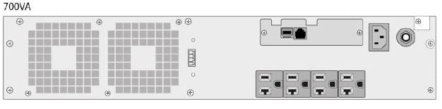 GE VH Series 25510 700VA/630W 120V Online Double Conversion Rack /Tower UPS