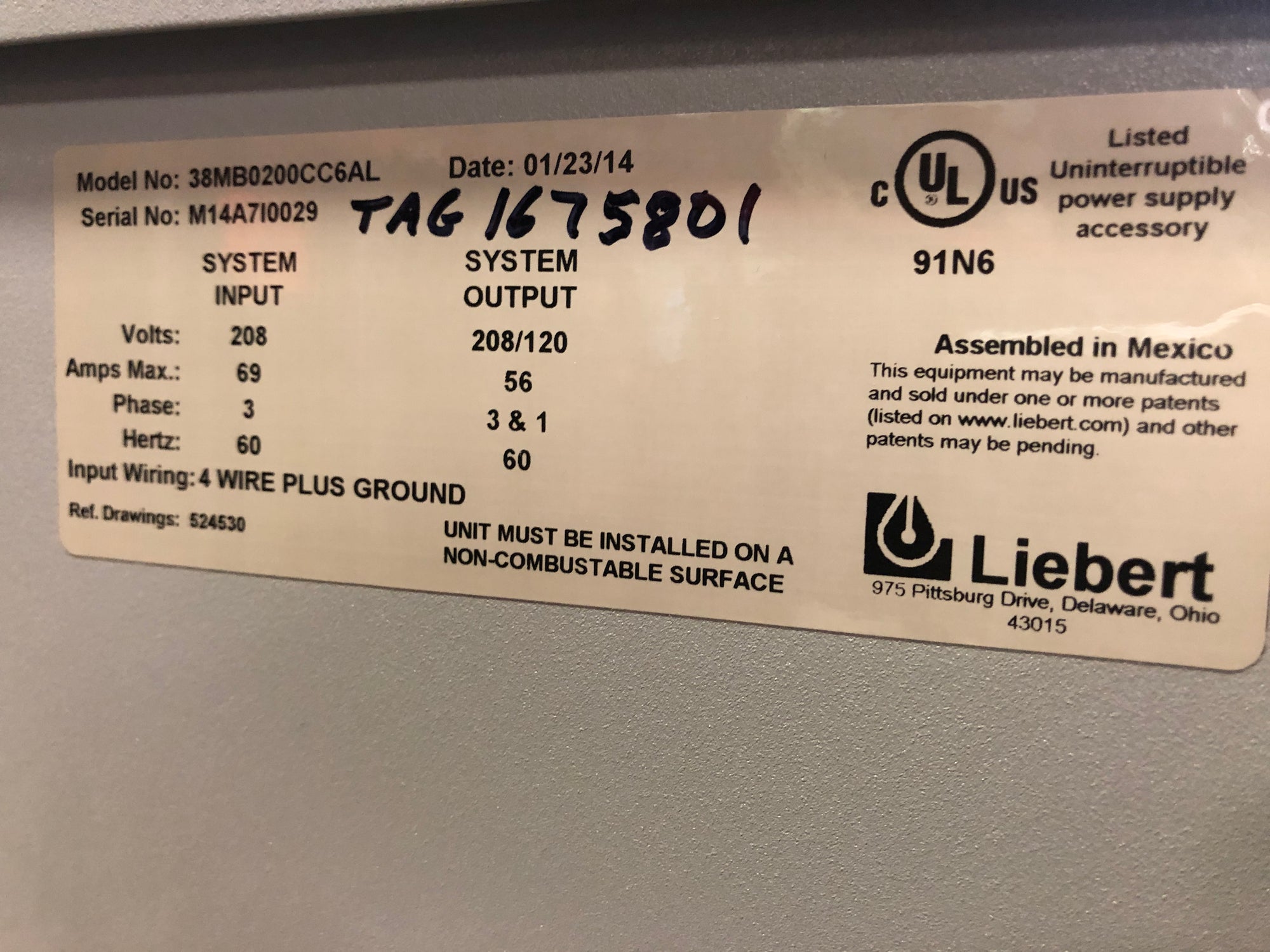 Liebert NX External Maintenance Bypass Cabinet