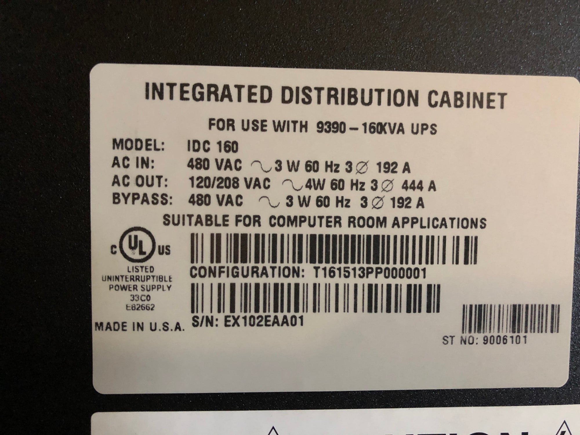 Eaton Bypass/Integrated Distribution Cabinet