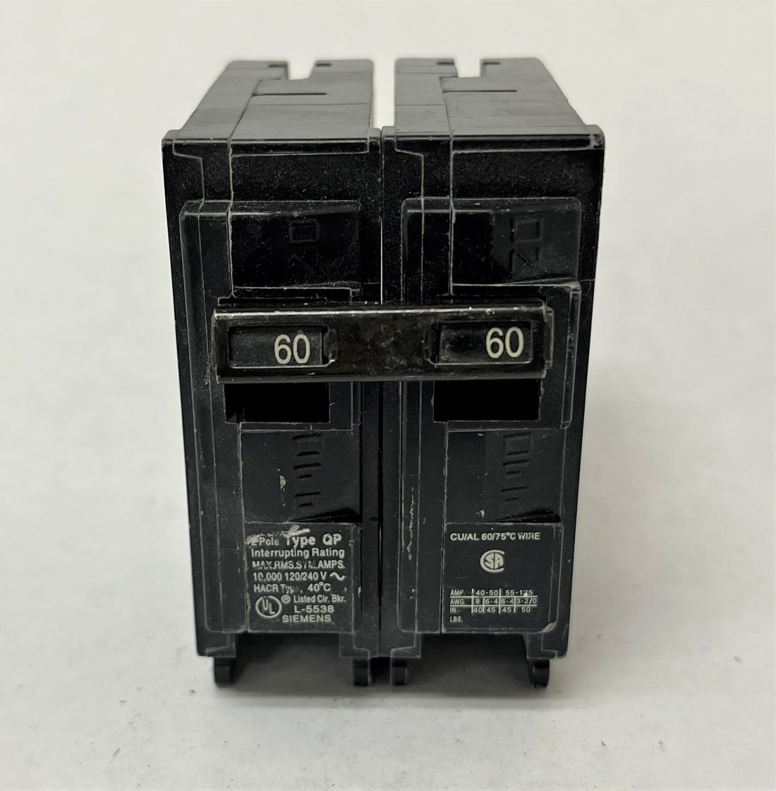 60a Siemens Q260 60A 2 Pole Circuit Breaker – cpwarehouse