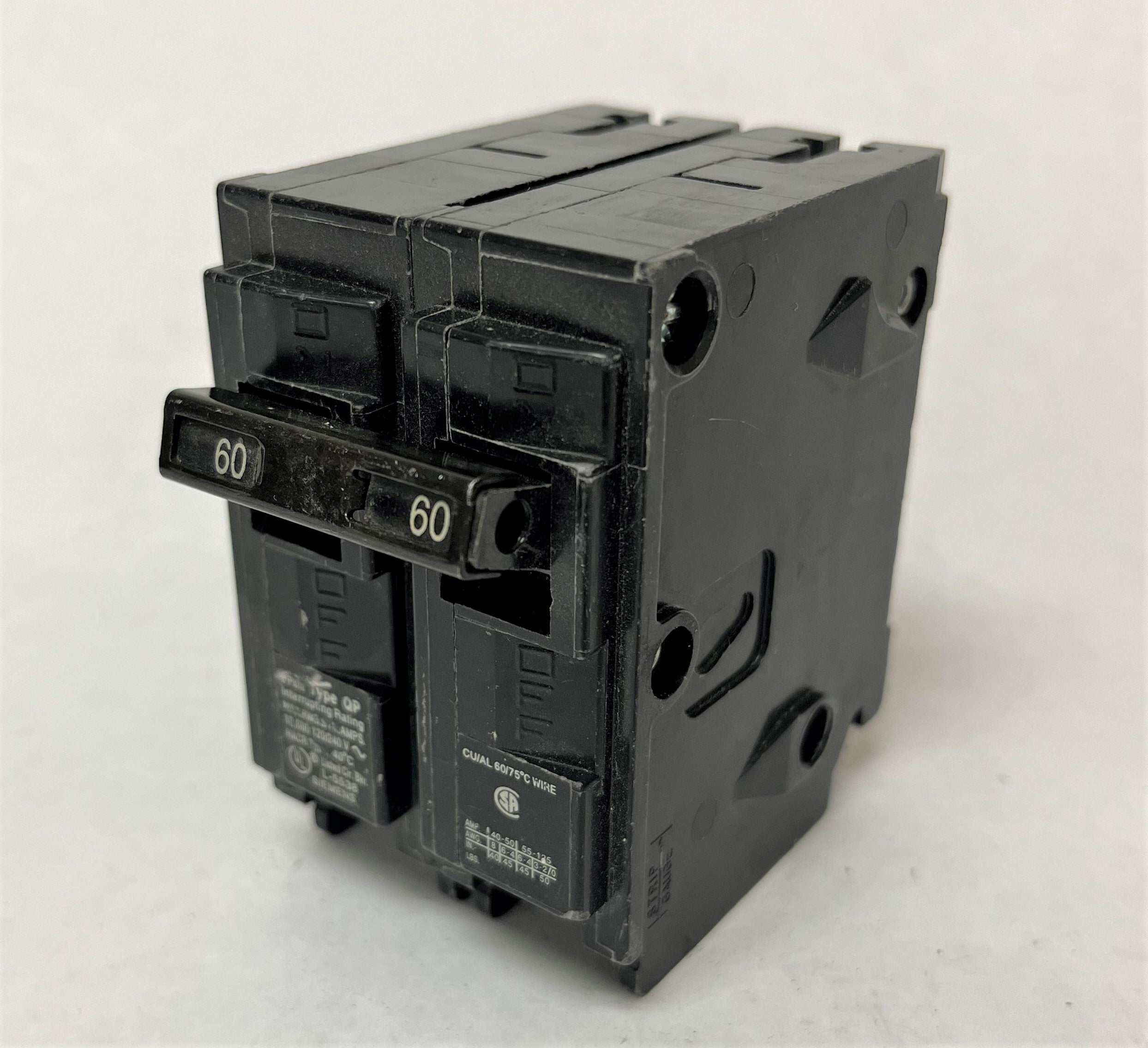 Siemens Q260 60A 2 Pole Circuit Breaker – Critical Parts Warehouse