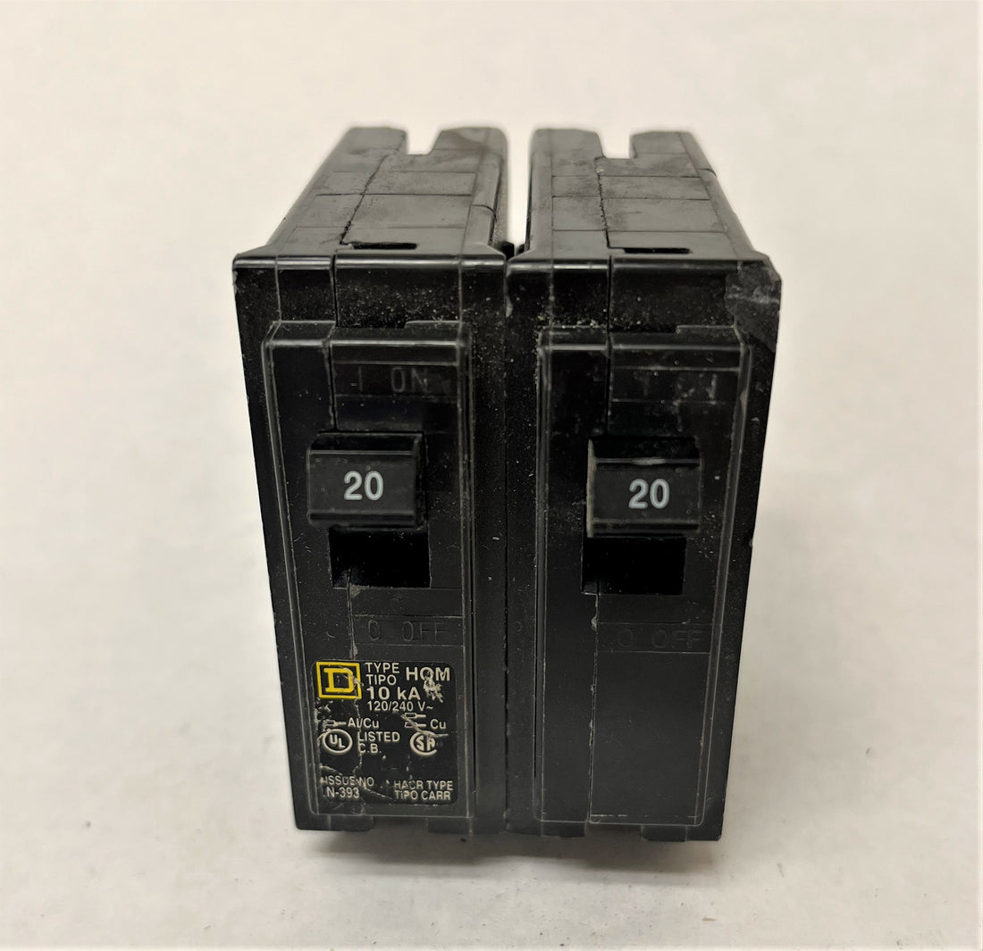 Square D HOM220 20A 2 Pole Miniature Circuit Breaker cpwarehouse