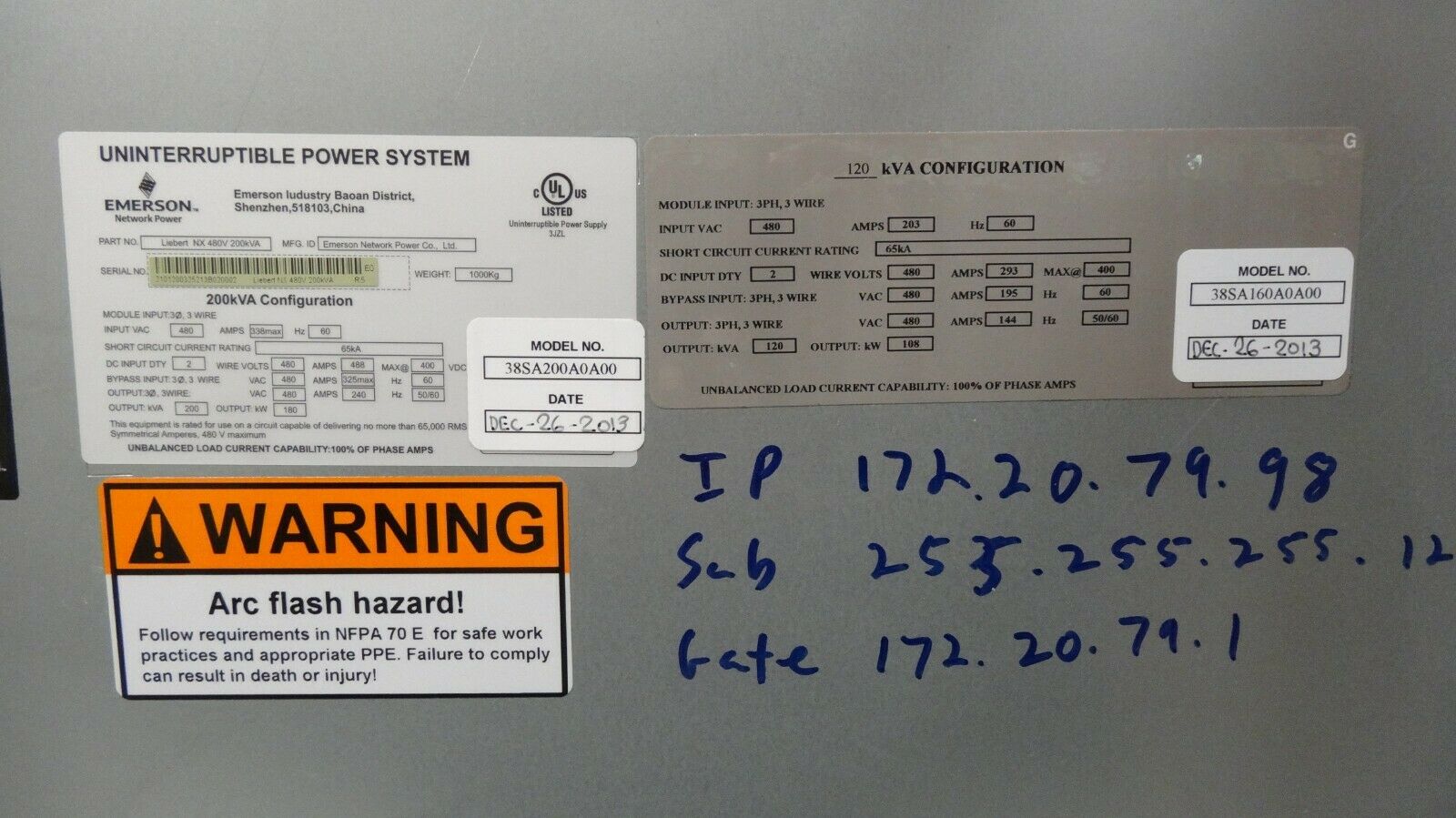 Liebert NX 160kVA 480V 3-Phase UPS with Battery & Bypass Cabinet