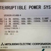 Mitsubishi 9900 150kVA 480V x 480V 3-Phase UPS Battery Backup